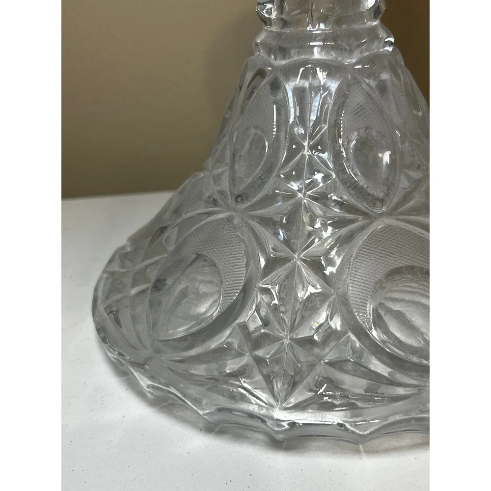 Vintage L.E. Smith Moon Stars Clear Glass Decanter Stopper Heavy 4.7 Lb MCM